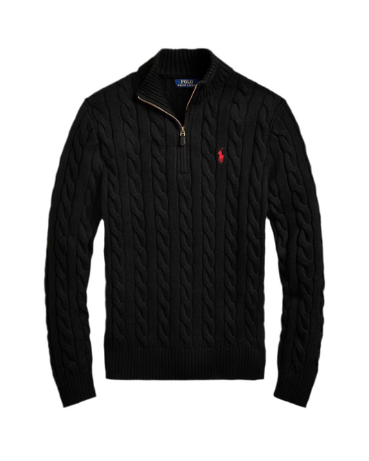 Cable Knit QuarterZip Sweater