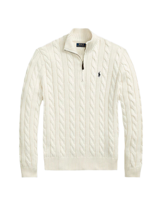 Cable Knit QuarterZip Sweater