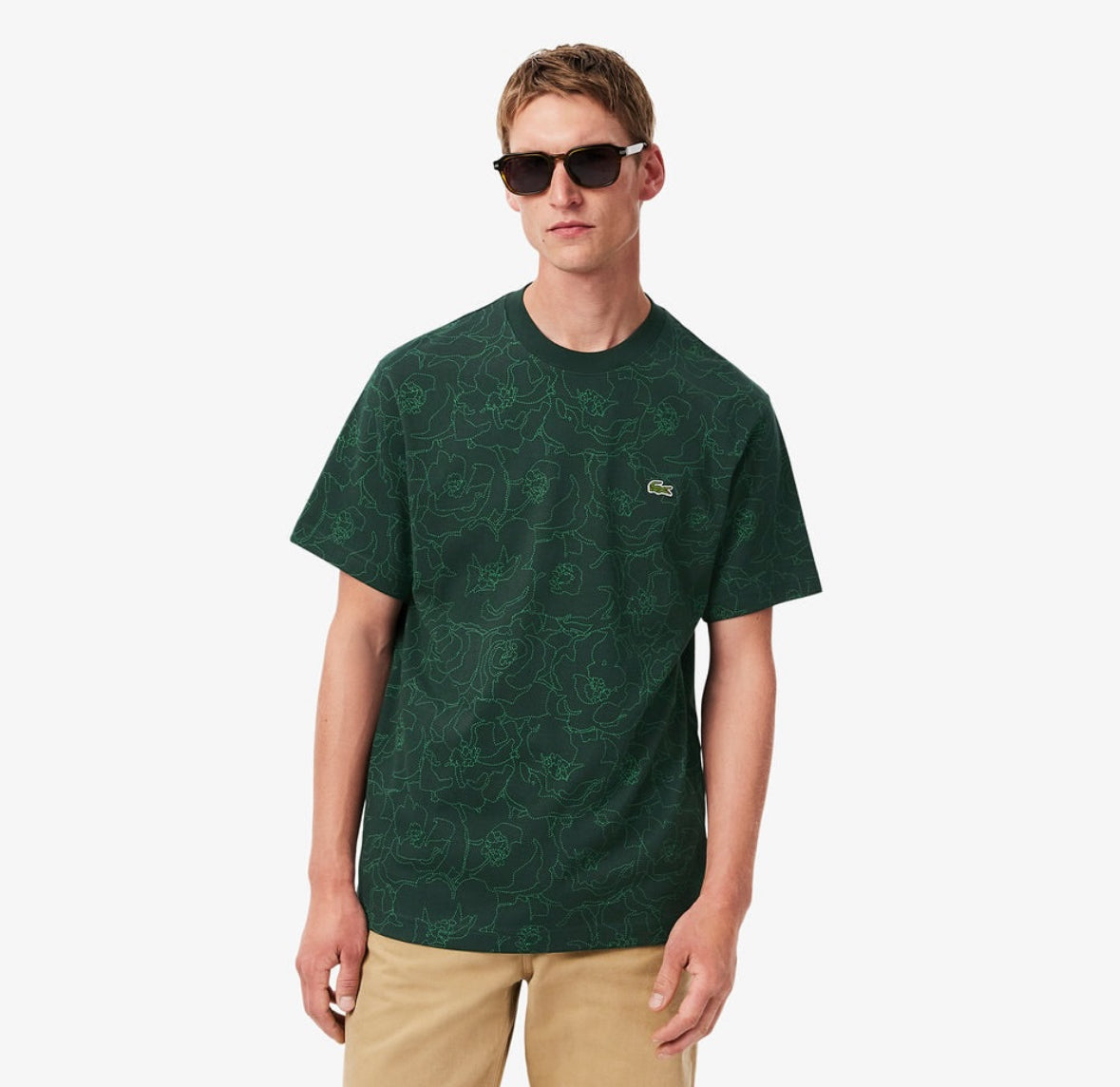 Classic fit flower print T-shirt